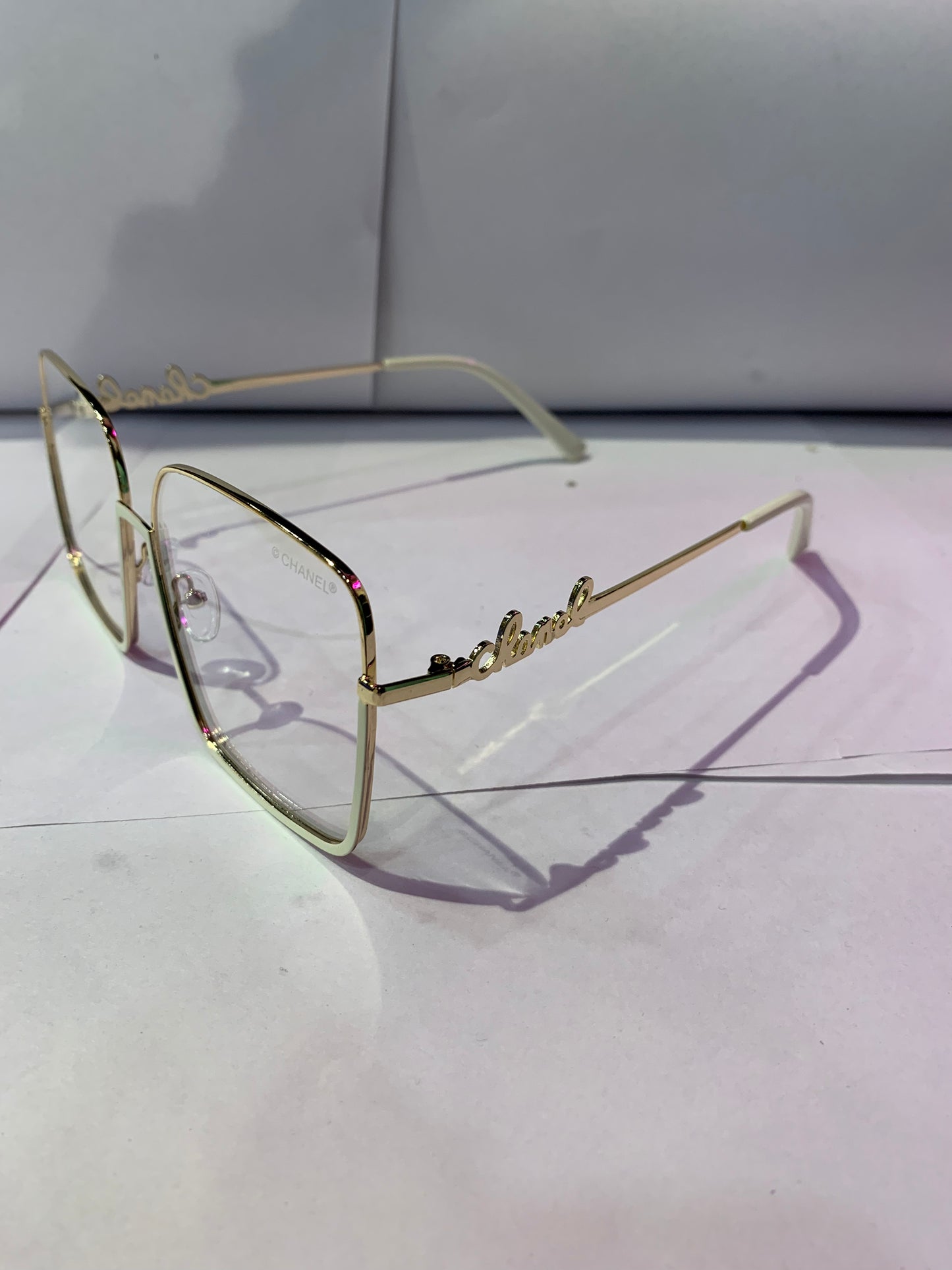 AHC Golden Off White Frame Transparent Shade Unisex Branded Sunglasses SUN2025
