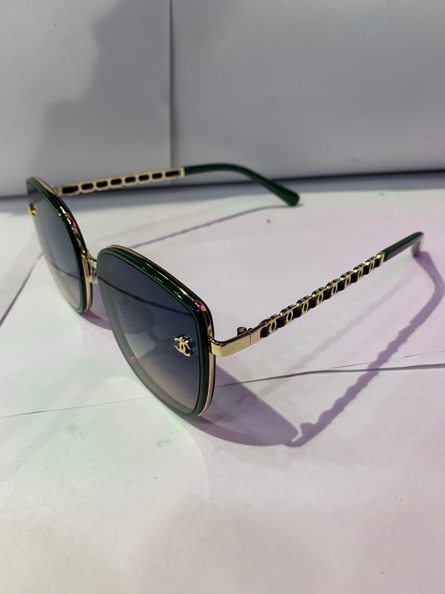 AHC Green Gold Frame Green Transy Shade Unisex Branded Sunglasses SUN2026