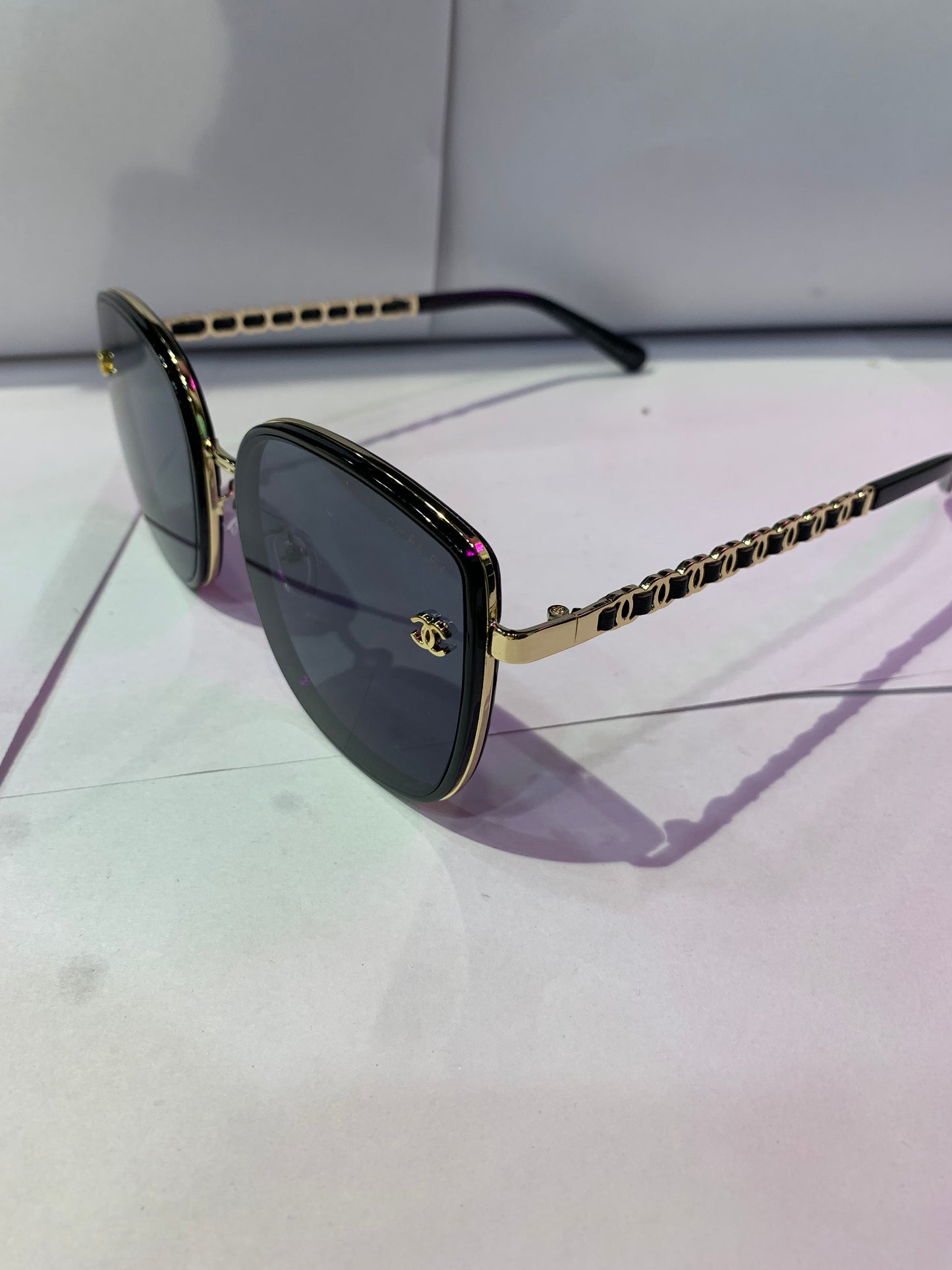 AHC Black Gold Frame Black Shade Unisex Branded Sunglasses SUN2026