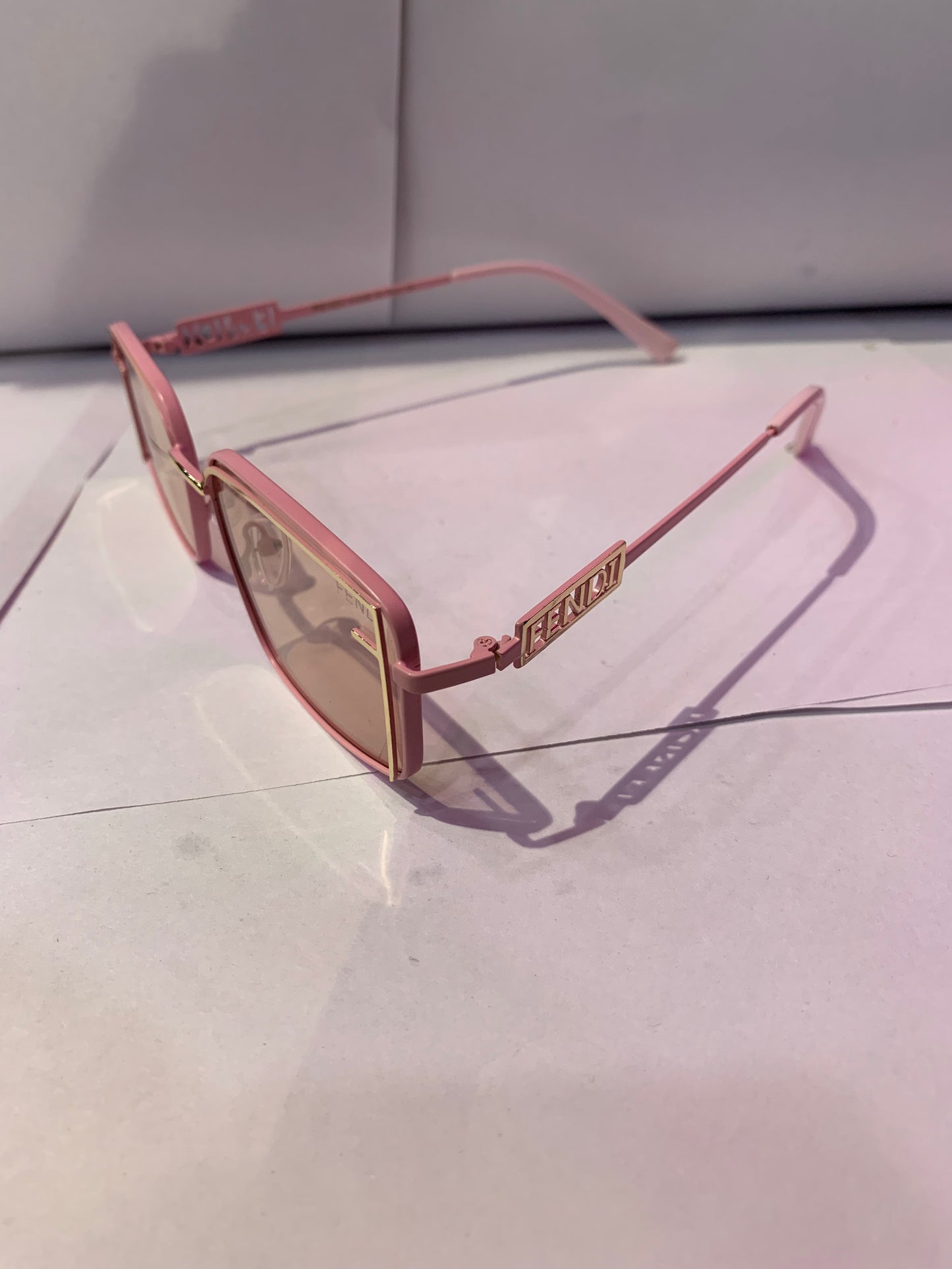 NEF Pink Frame Light Brown Trancy Shade Unisex Branded Sunglasses SUN2027