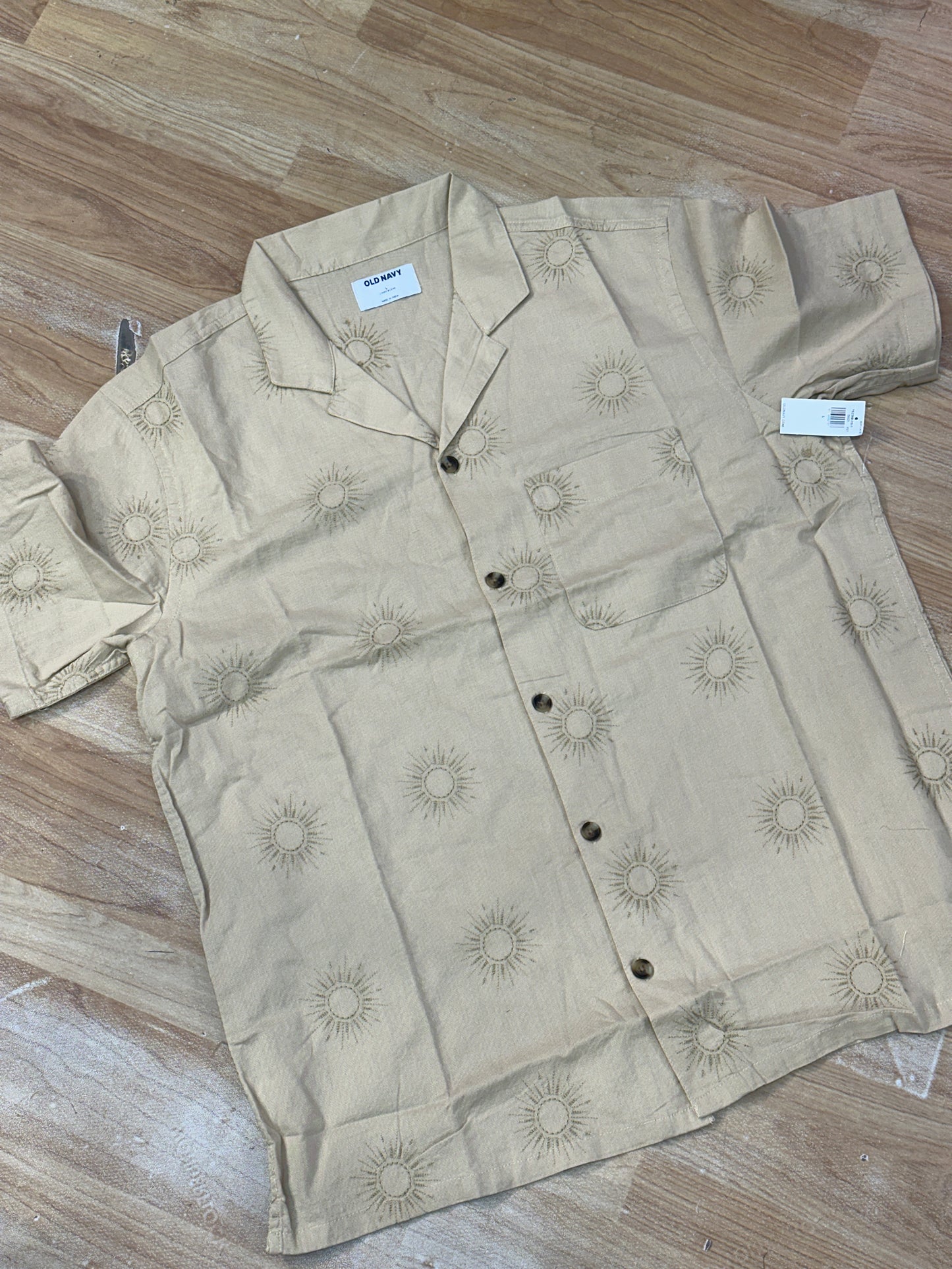 Beige Embroidered Sun Old Navy Shirt 762359