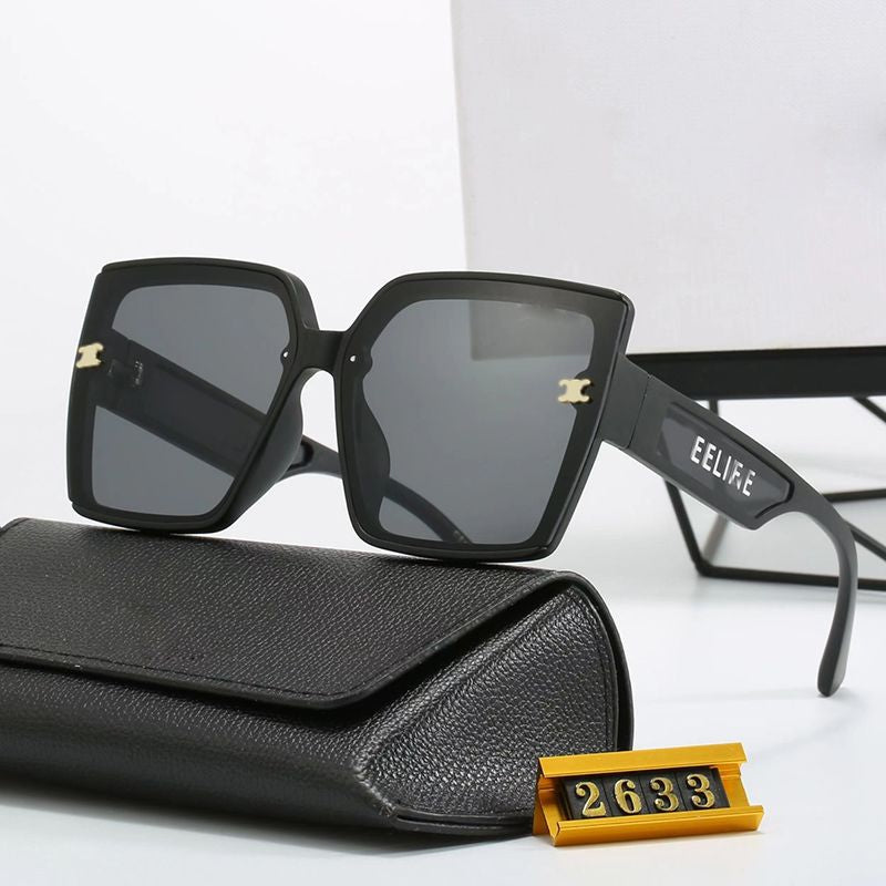 LEC Black Frame Black Shade Premium Quality Sunglass 2633 56 19-137