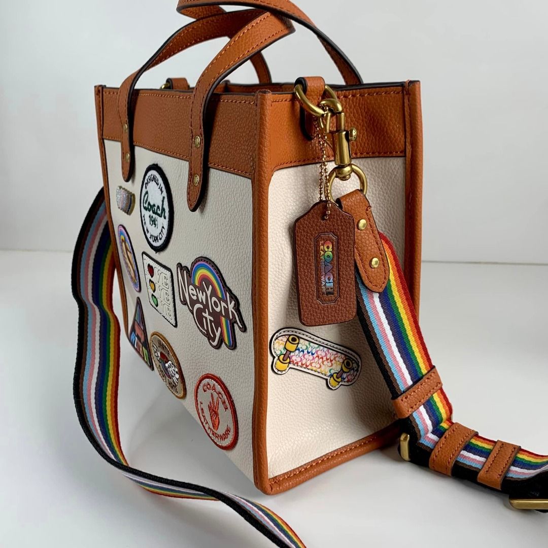 AOC Brown Colour Genuine Leather With Patch Work Embroidery Heavy Premium Quality Tote Side Bag 89488