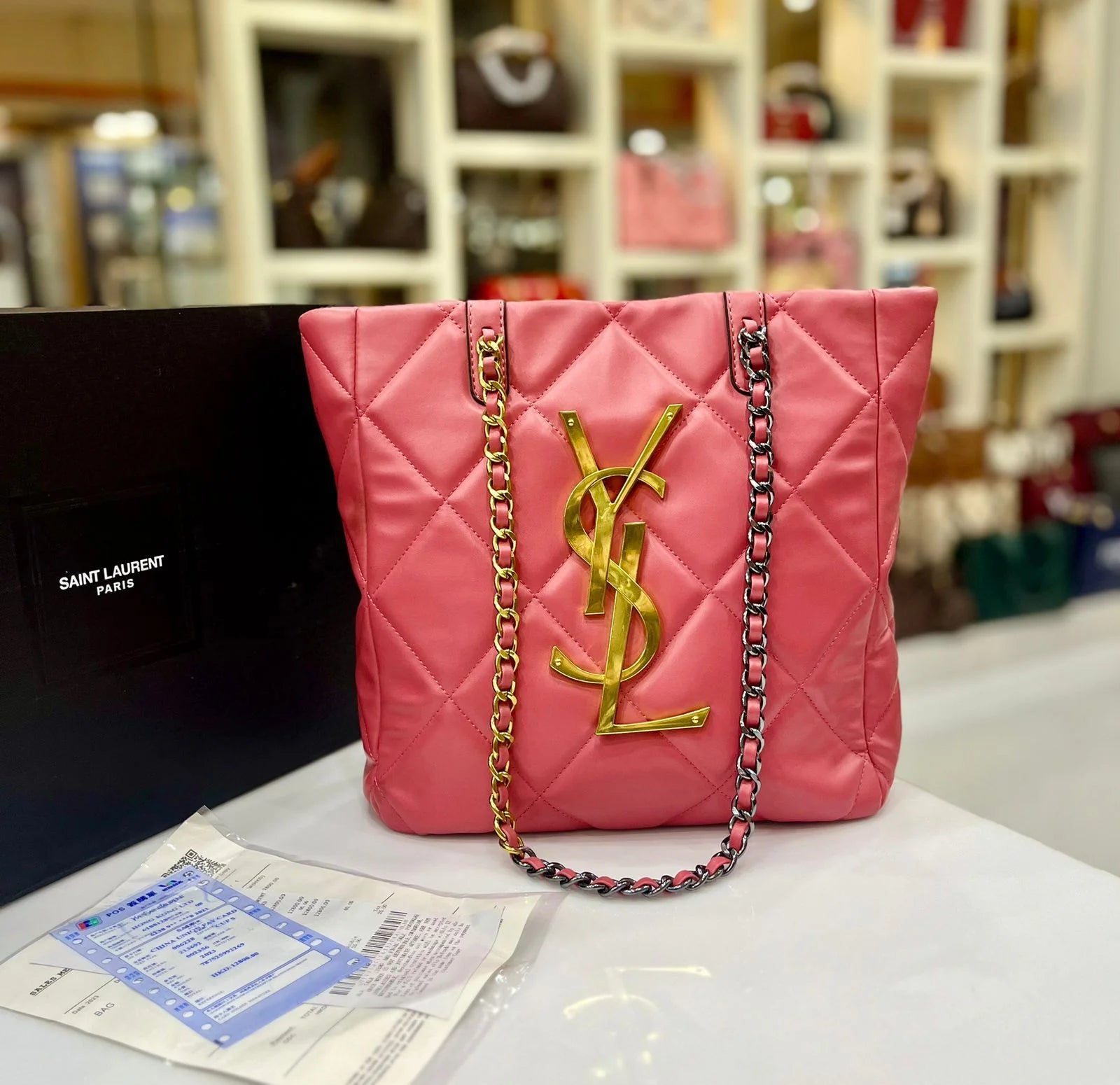 LSY YSL Pink Colour Heavy Quality Ladies Tote Bag 25257 Luxury D Allure