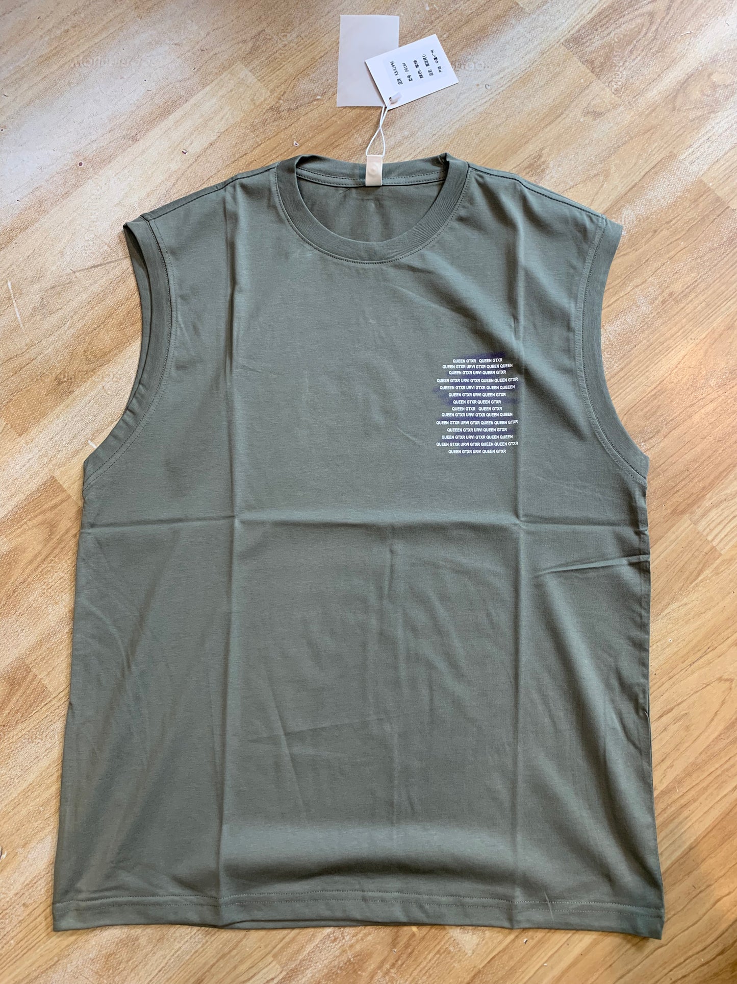 K&K QUEEN GTXR Printed Green Colour Premium Quality Imported Unisex Tank Top 8916