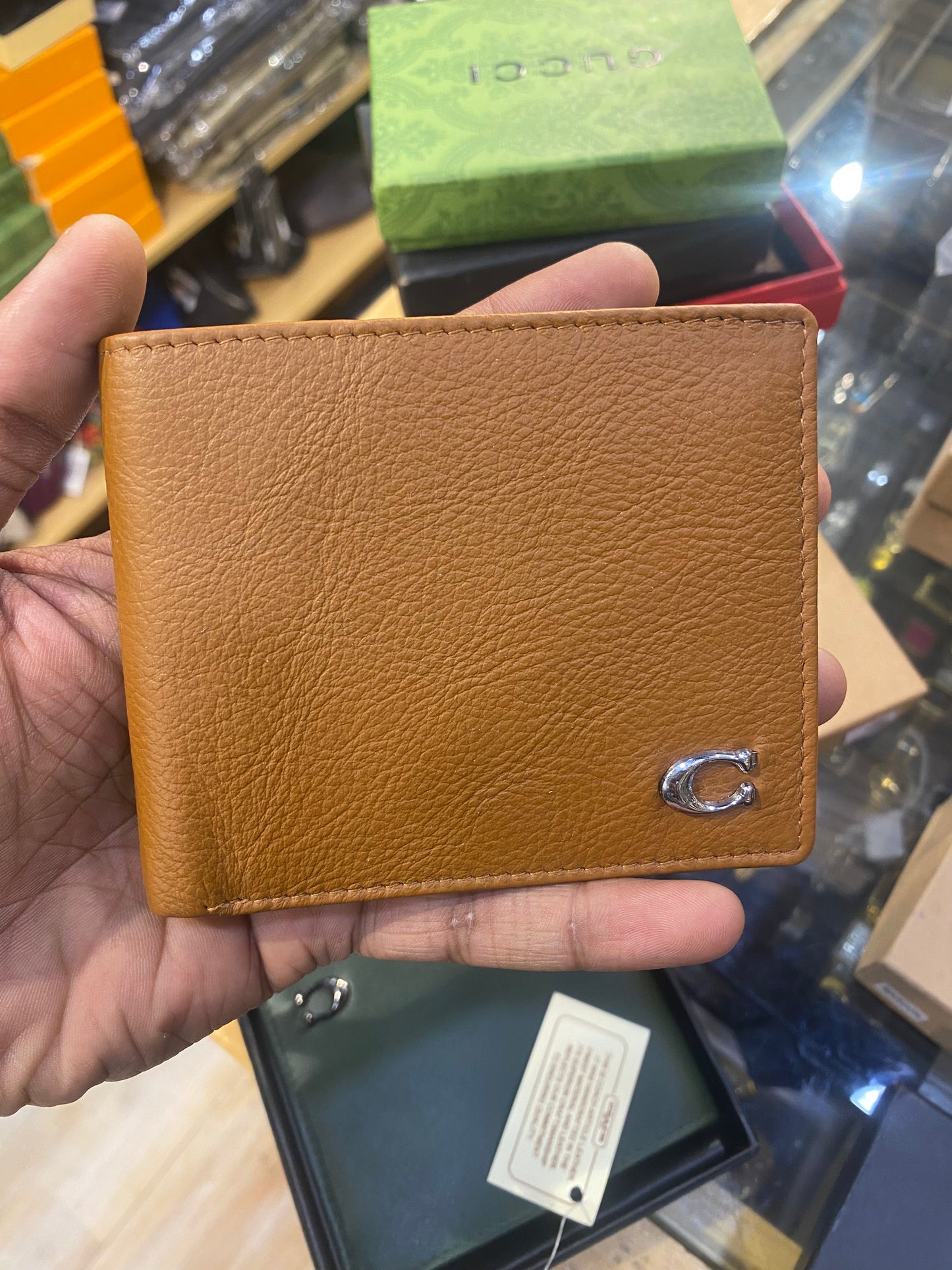 AOC COA Golden C Logo Genuine Leather Men’s Wallet 989231