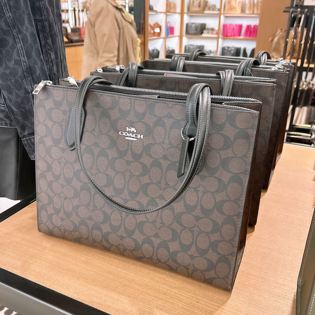 AOC COA CC print Italian Leather Premium Quality Ladies ToteBag With Side Sling 19579