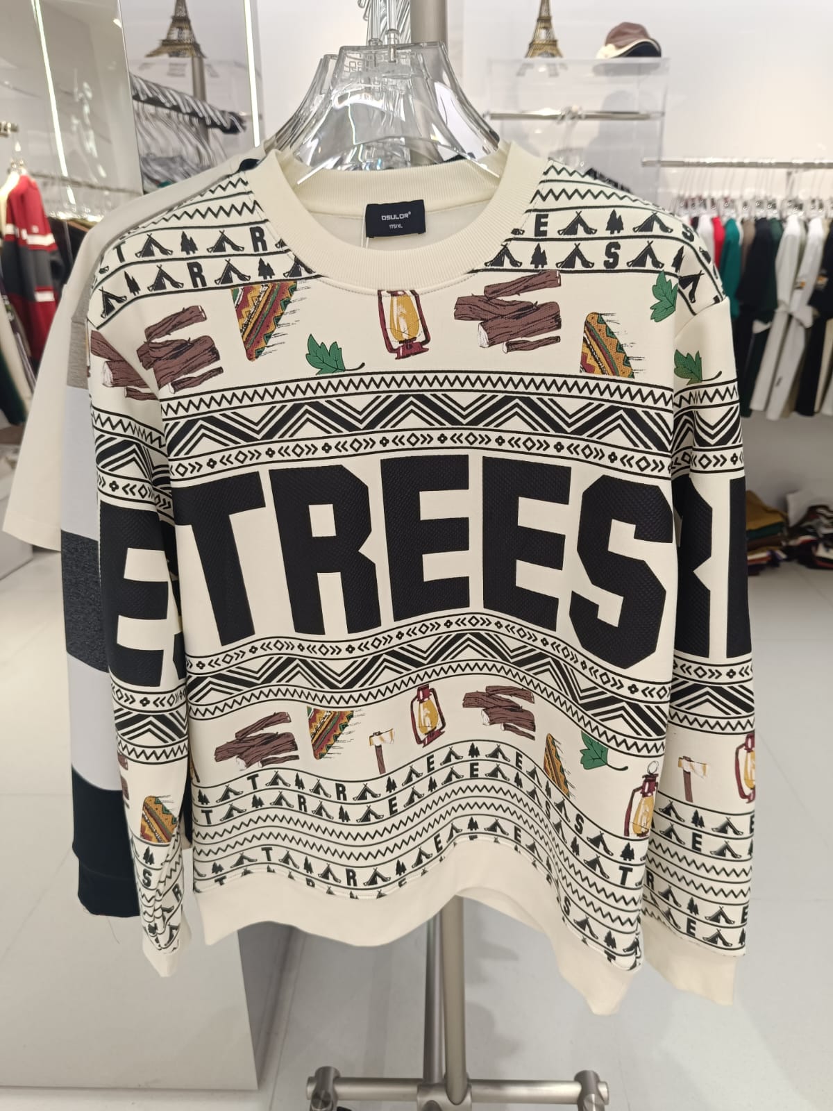 Trees Cream Colour With Front and Back Print Full Sleeve Premium Quality Sweatshirt 23250