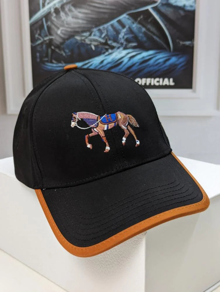 REH HER Black Colour Horse Print Imported China Cap 990274