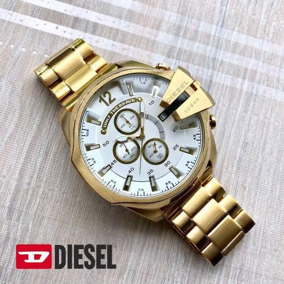 EID Golden Chain White Dial Jap Machinery Heavy Men Watch 400589
