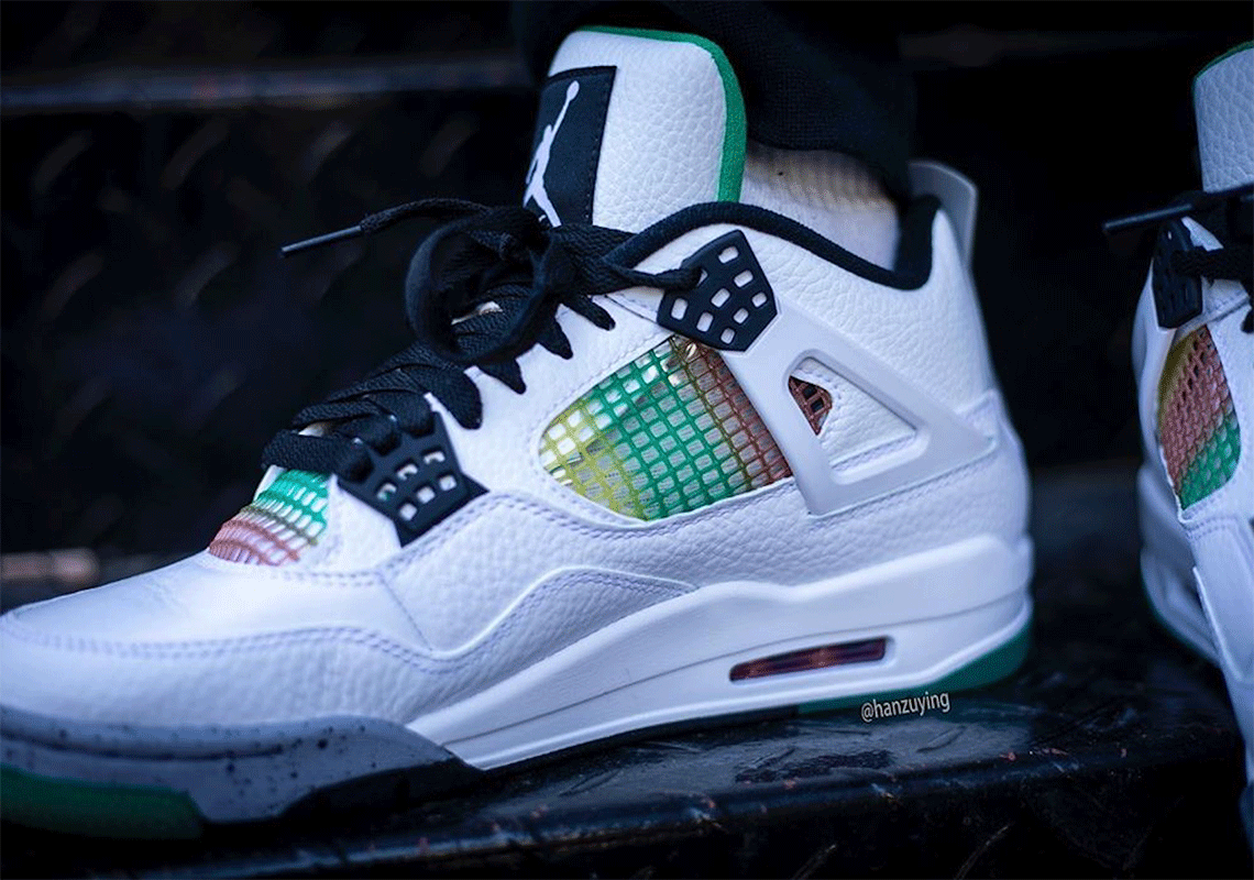 WAK JOR White Rainbow Retro 4 Sneaker Shoes 9129100 EU45 SALE