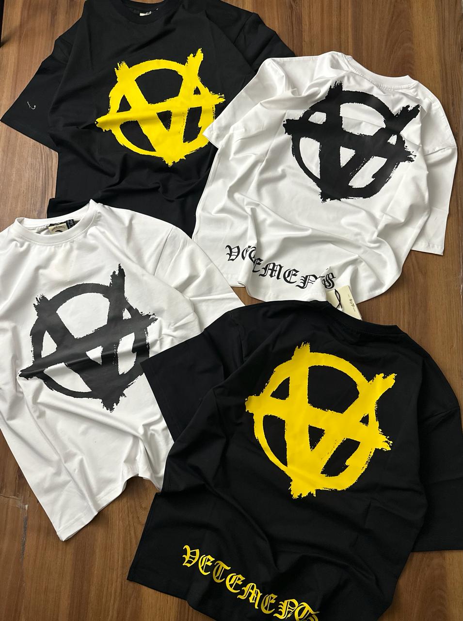 TEV White Colour With front And Back Print Premium Quality Drop Shoulder Tshirt 65101