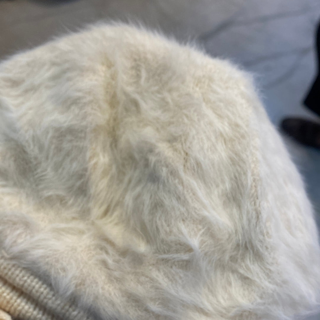 Cream Colour Women Winter Warm Knitted Pumpkin Hat Casual Plus Bean Ladies Cap 9358