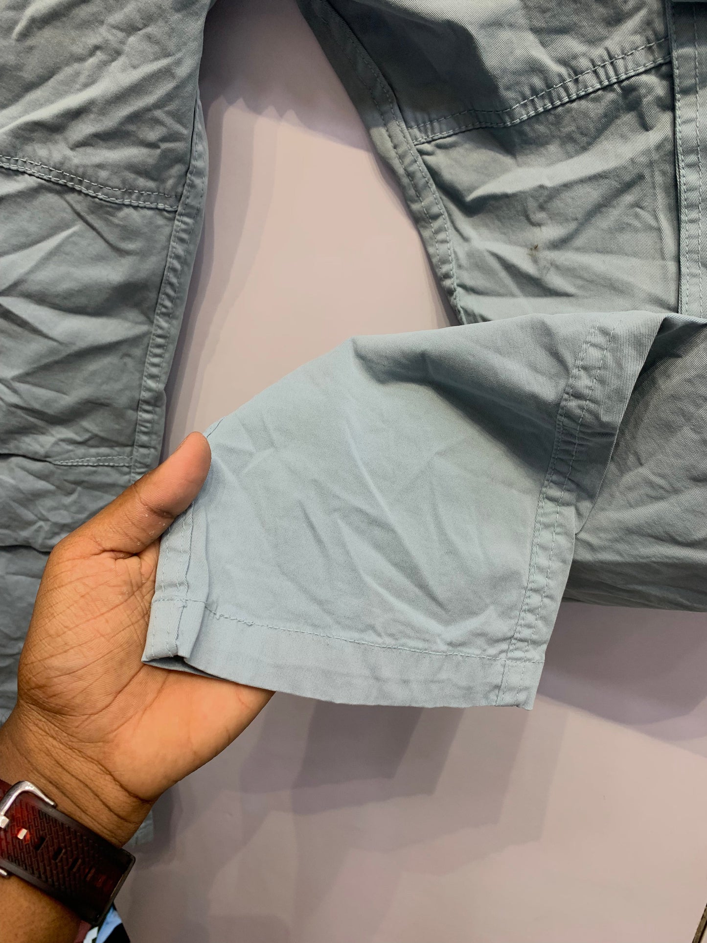 Blank Stitch Baby Blue Colour With 6 Pocket Cargo 1105012