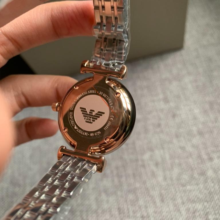 Mra Rose Gold Silver Chain White Dial Ladies Watch