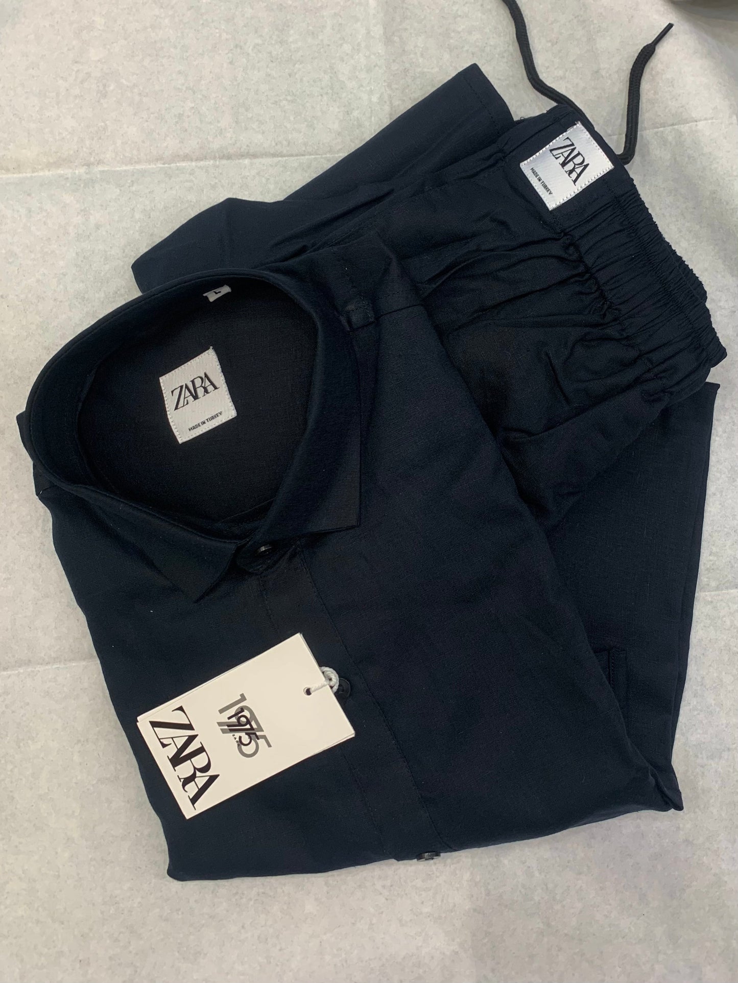 Zr Black Color Plain Unisex Coord Set 93222