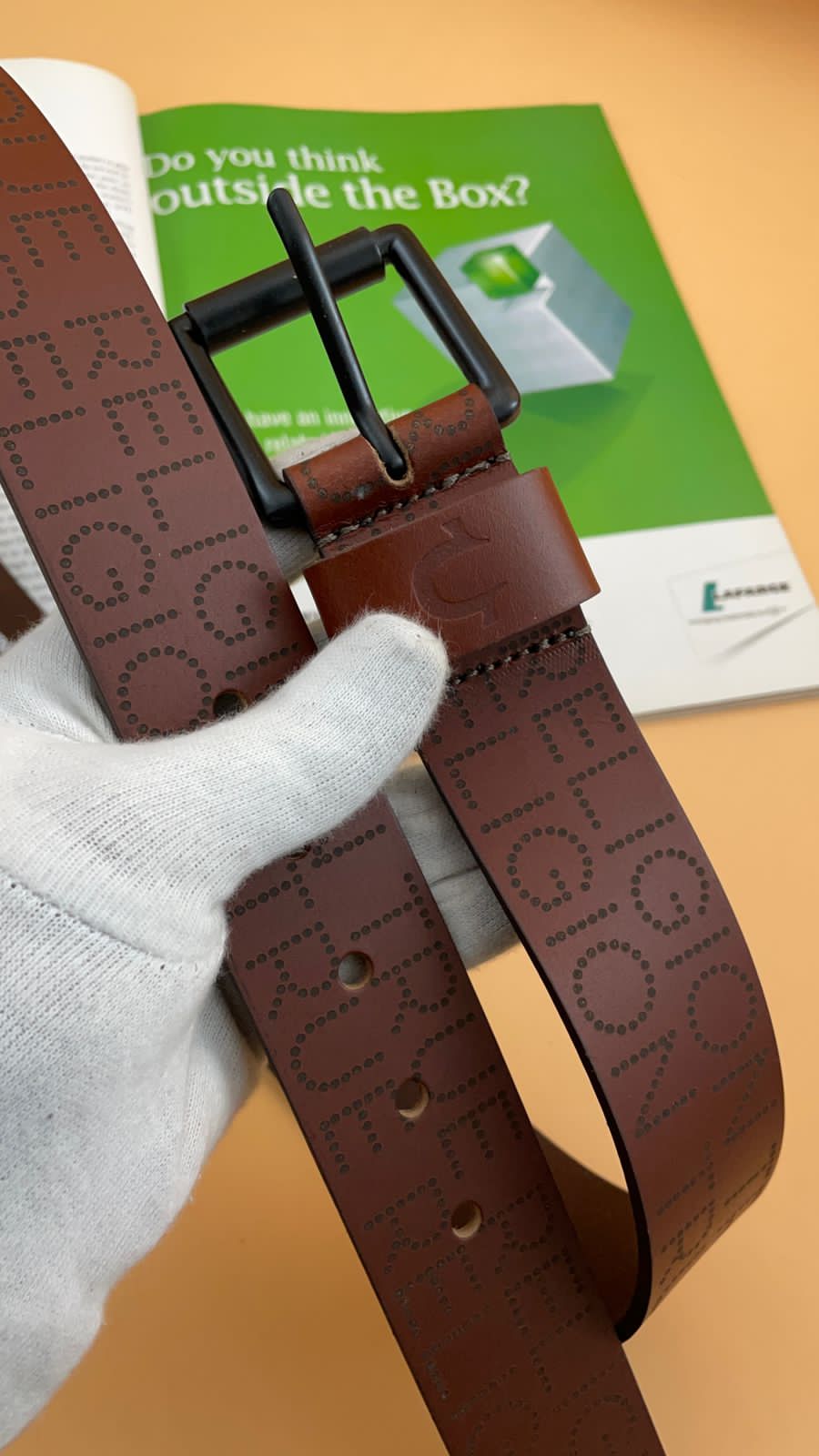 Tan TR Genuine Leather Belt CA 35952 Article 1439 RN 34465