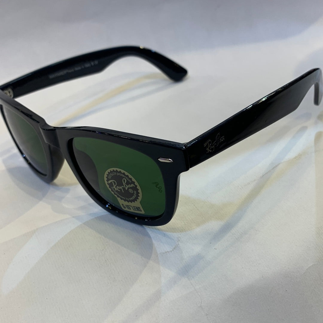 YAR RB Glossy Black Frame Green Shade Unisex Small Size Sunglasses RB2140-F 955 52 22 3N