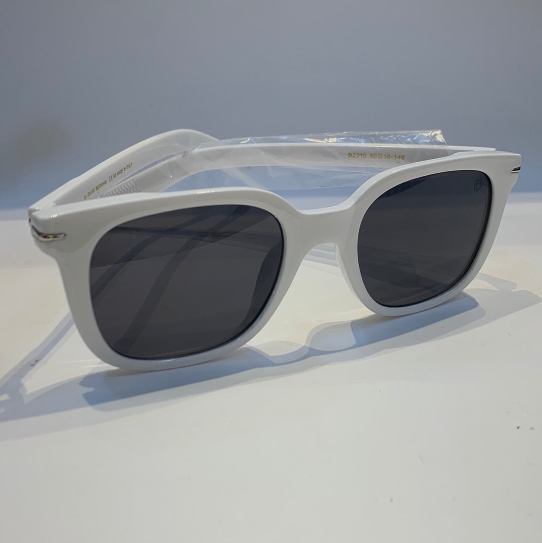 BD White Frame Black Shade Unisex Sunglass B2210 60 16-146