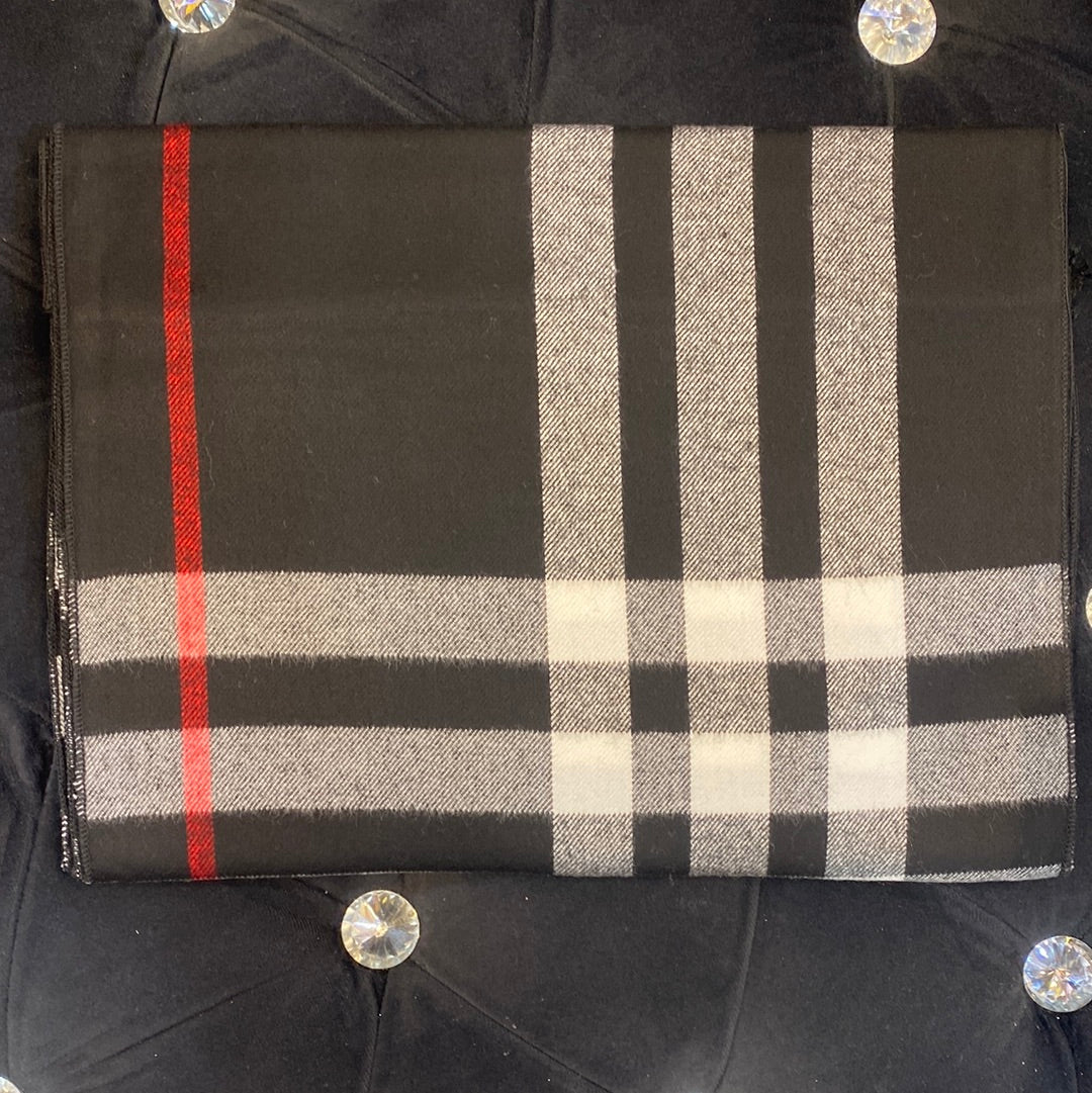 Bur Rub Black Colour With Black Grey Red Line Imported Muffler 49075
