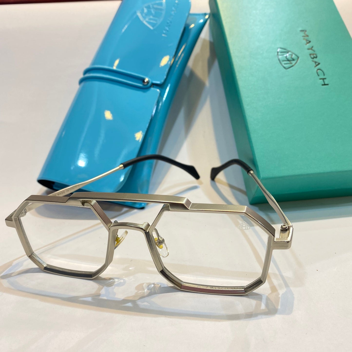 YAM Silver Frame Transparent Shade Unisex Branded Sunglasses