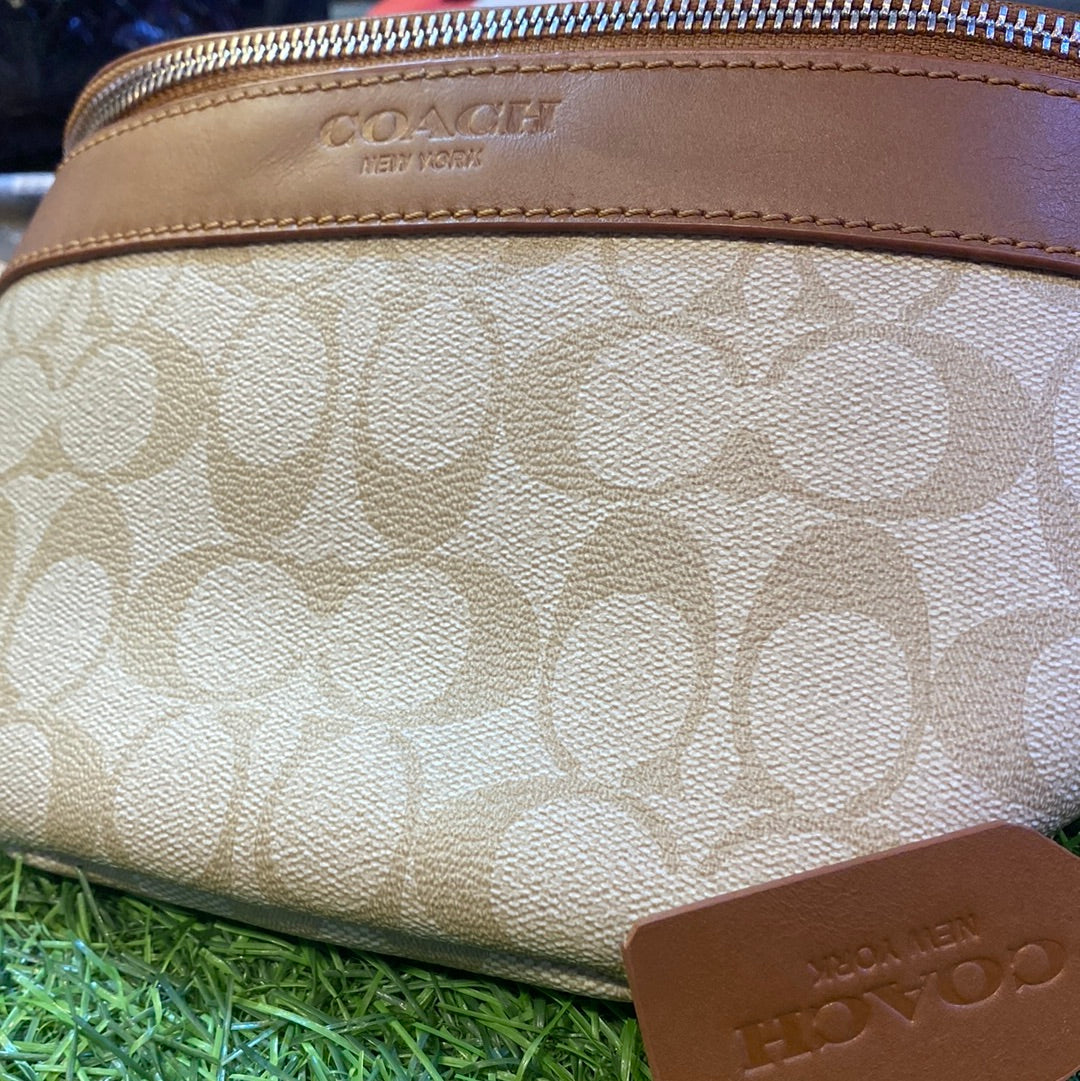 Cream Brown Waiste Fanny Side Unisex Bag