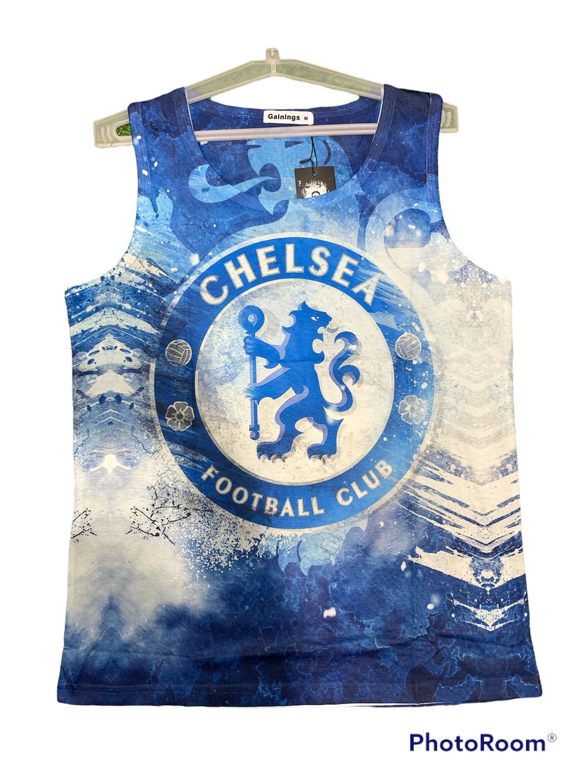 Gainings Chelsea Blue Football Club Leaf Sando Tank Vest Gym Wear 110258