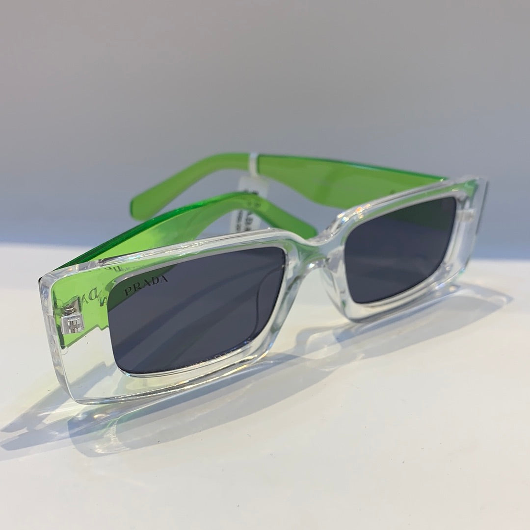 ARP Transparent Green Frame Grey Shade Sunglass ZN366652 19-145