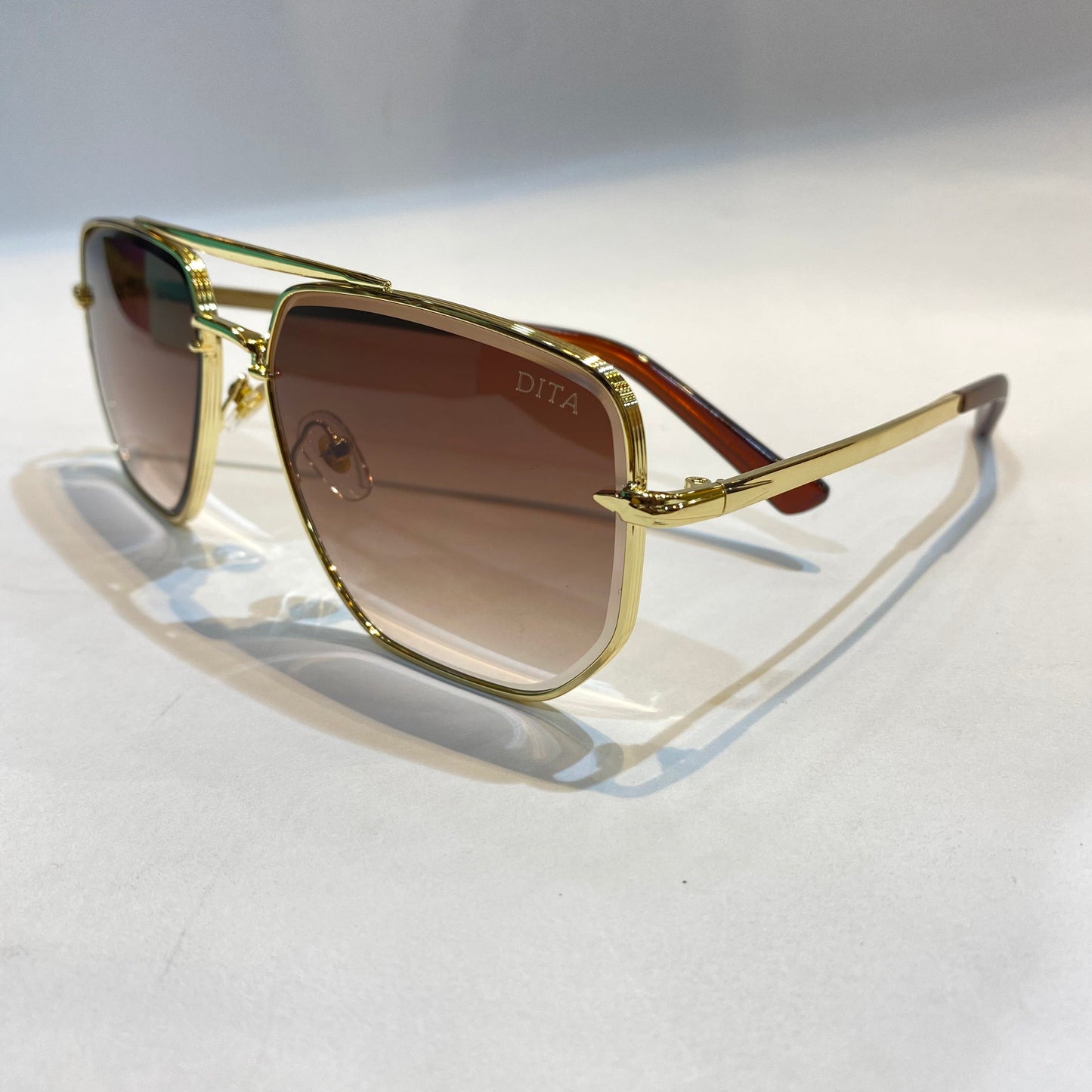 TID Gold Frame Brown Shade Unisex Branded Sunglasses 7001S 52 17-139