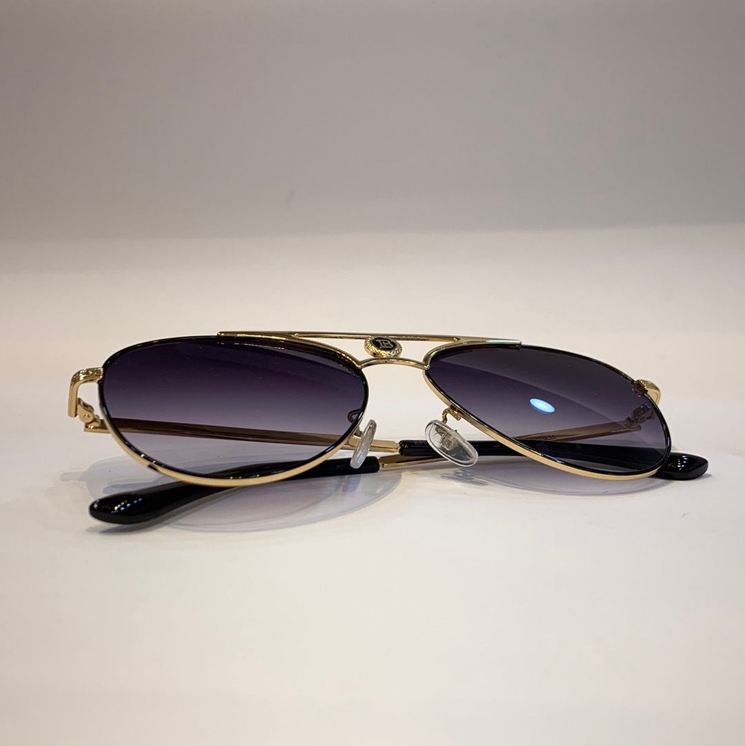 Lab Bal Golden Frame Black Shade Sunglass B85-7257 12-142