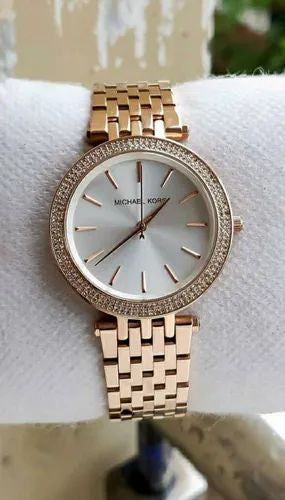 CIM Copper Chain White Dial Sliver Stud Ladies Watch 401411