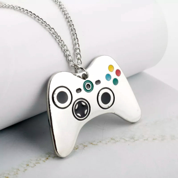 Sliver Video Game Pendant Necklace Chain 50265