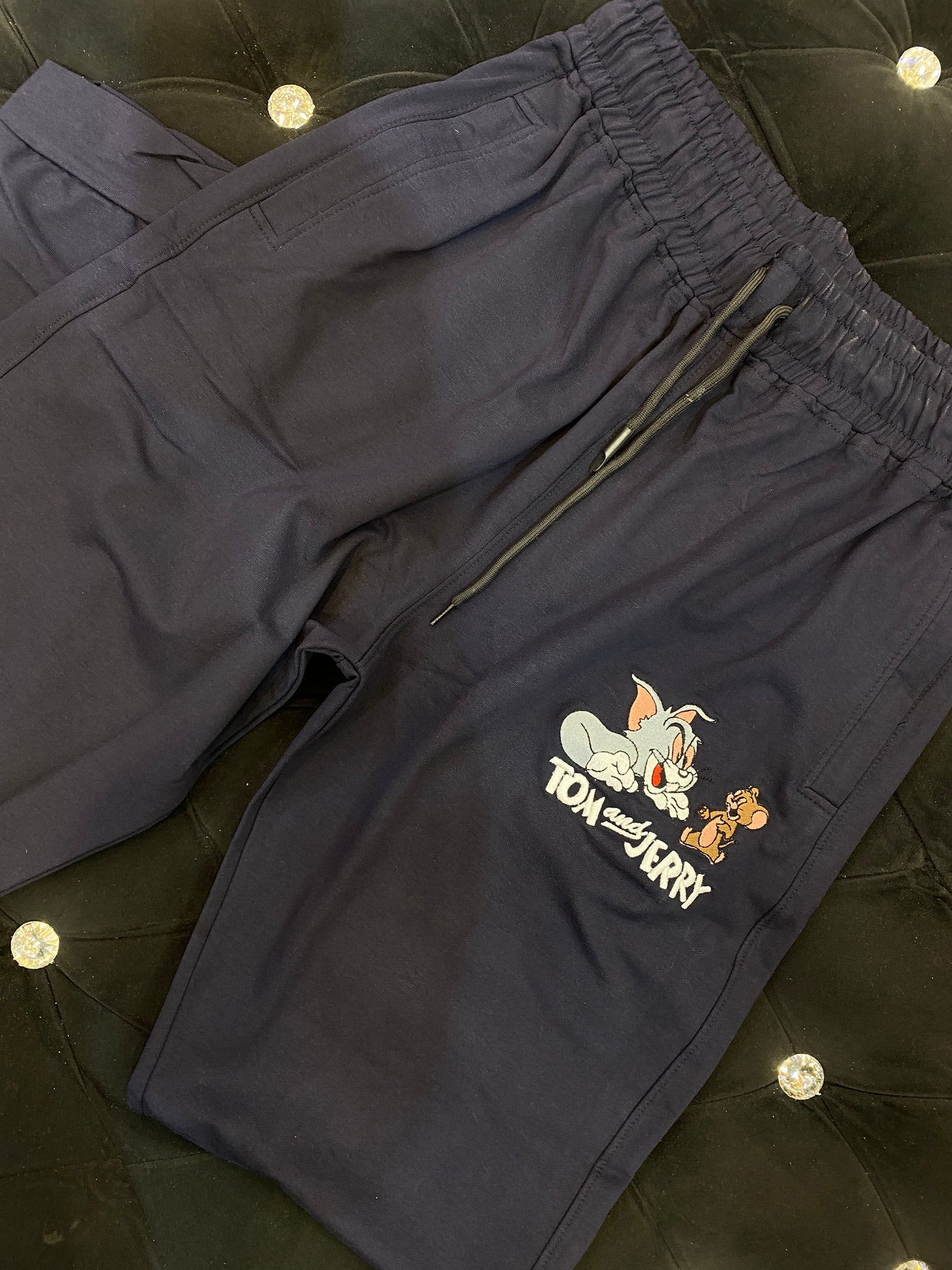 M & H Navy Blue Colour With Tom and Jerry Embroidery Heavy Quality Lycra Cotton Lower 964604