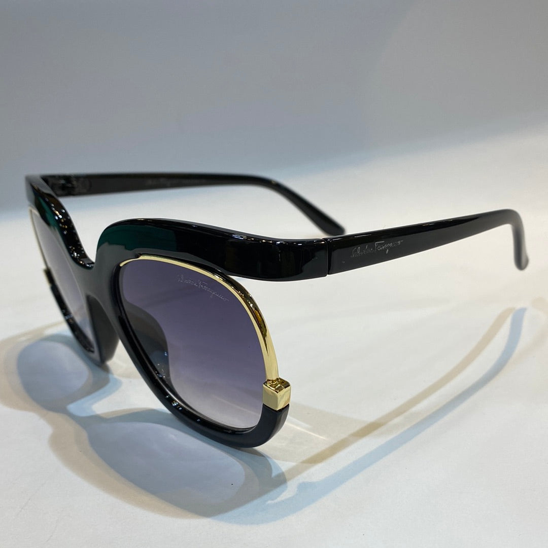 LAS REF Black Gold Frame Blue Shade Unisex Branded Sunglasses