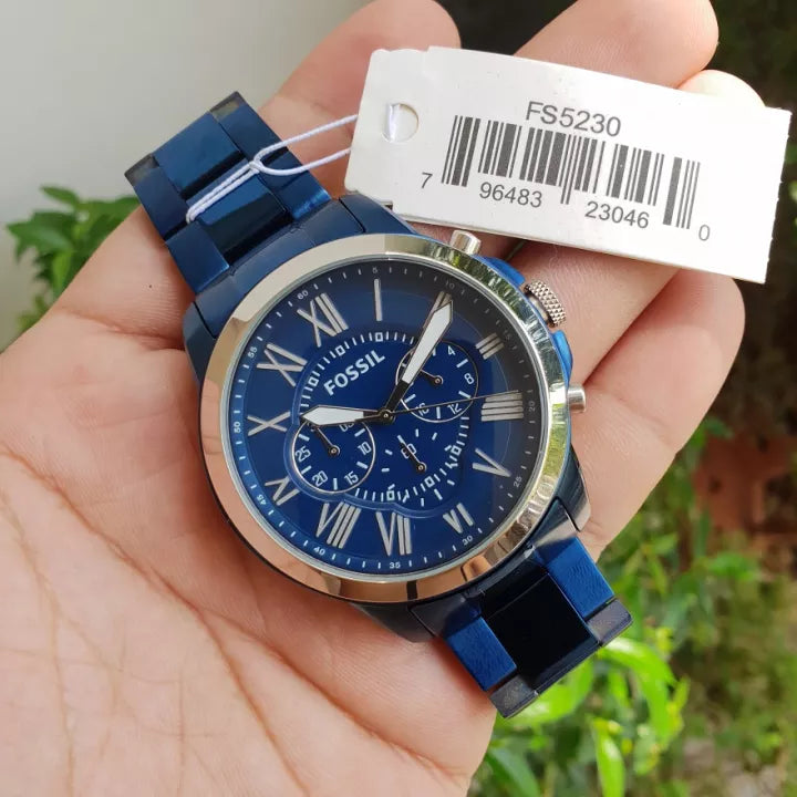 Sof Blue Chain Blue Dial Dial Chronograph Working Men Watch 401146