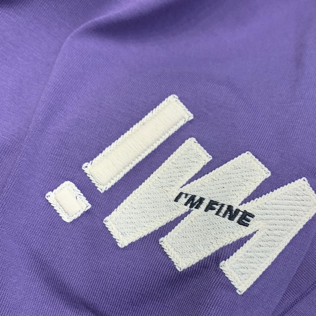 Fine Purple Colour With Front and Back Embroidery Premium Quality Tshirt 1776