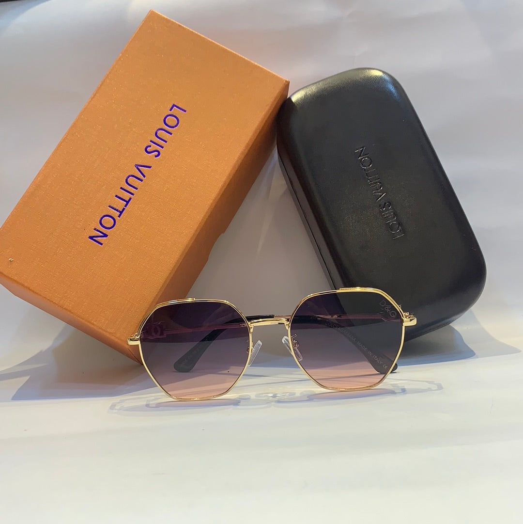 D&g g&d Glossy gold Frame pink Shade Unisex Sunglass H5606 C4 56 15 140
