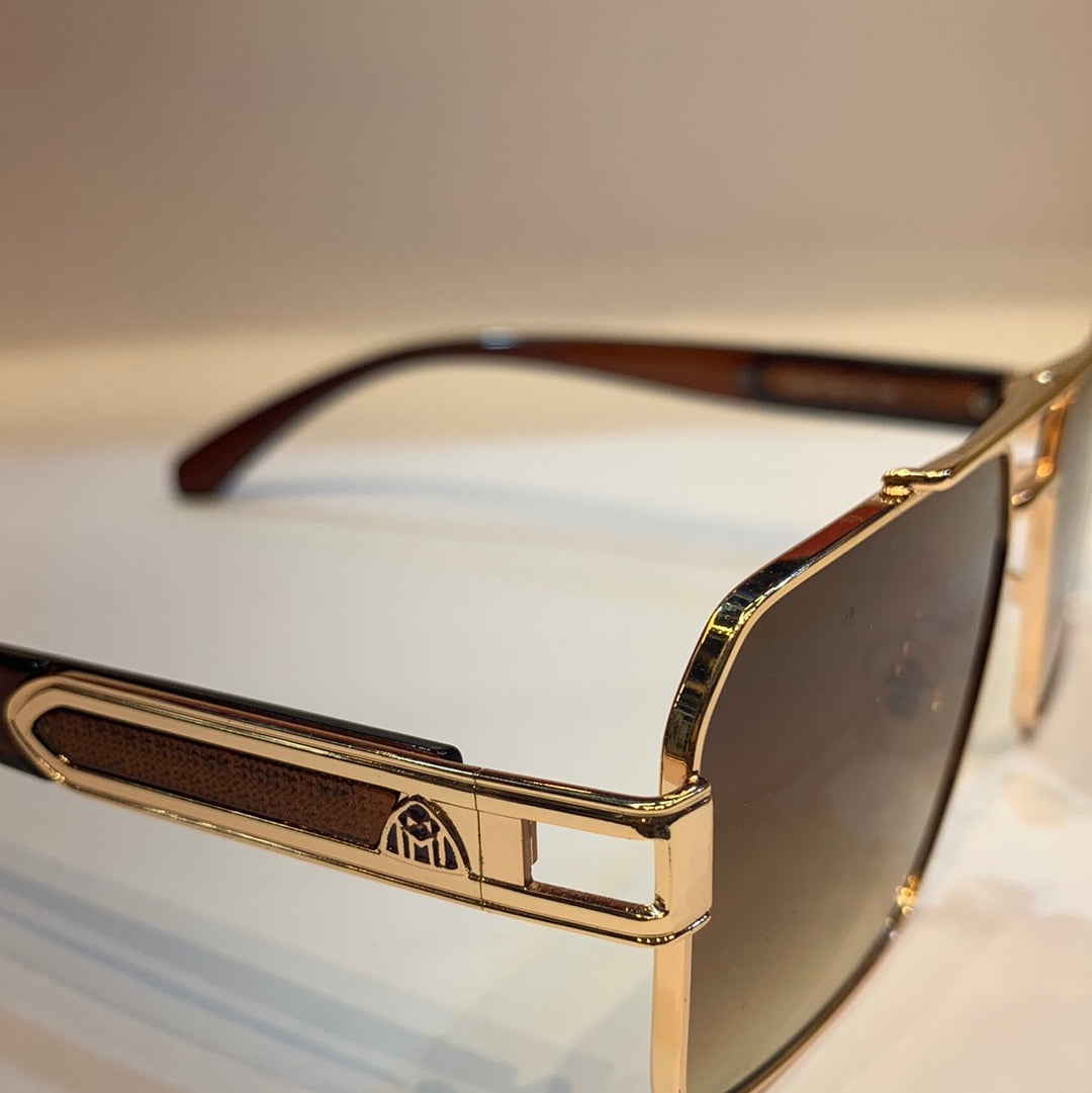 YAM Brown Copper Frame Brown Shade Unisex Sunglass 22049 58 15 145