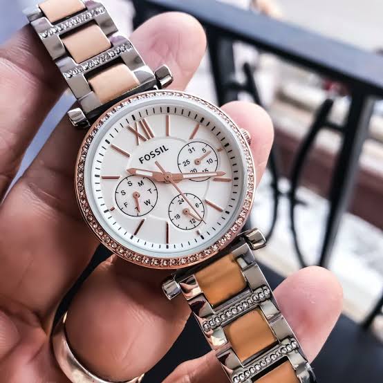 Sof Sliver Copper Diamond Studded Chain White Dial Ladies Watch 402004