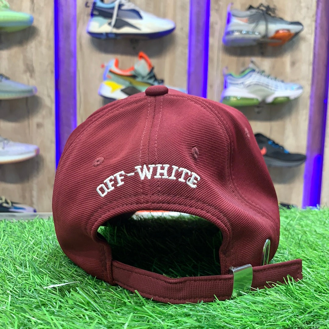 Maroon Black Off White Cap 700128
