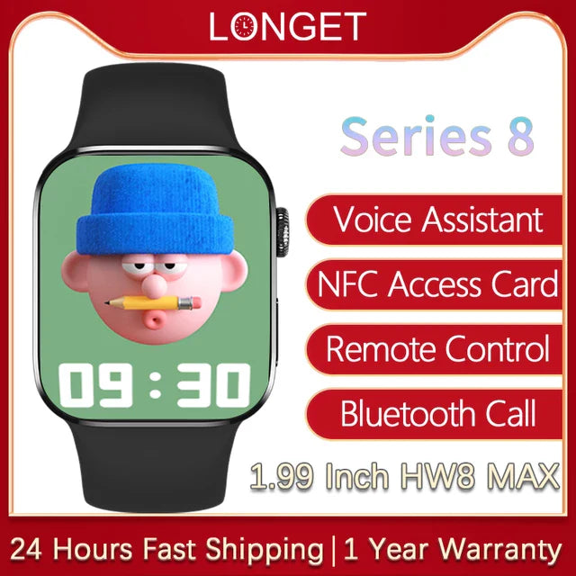 HW8 Max Smart Watch Bluetooth Calling Wireless Charging Wearfit Original with 1.99 Full Screen