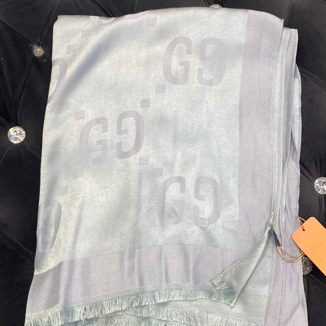 CUG Sky Blue Colour Cug Print Heavy Quality Muffler 9359