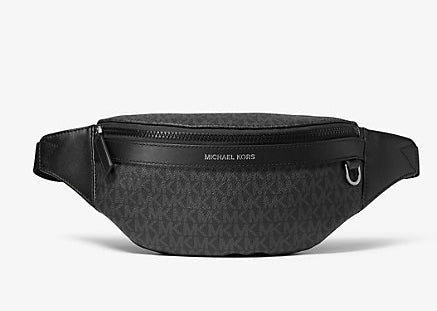 KM Genuine Leather Monograph Chest Bag