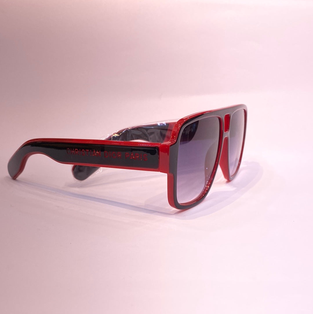 Oid Glossy Black Red Frame Black Shade Sunglass 125960 14-147