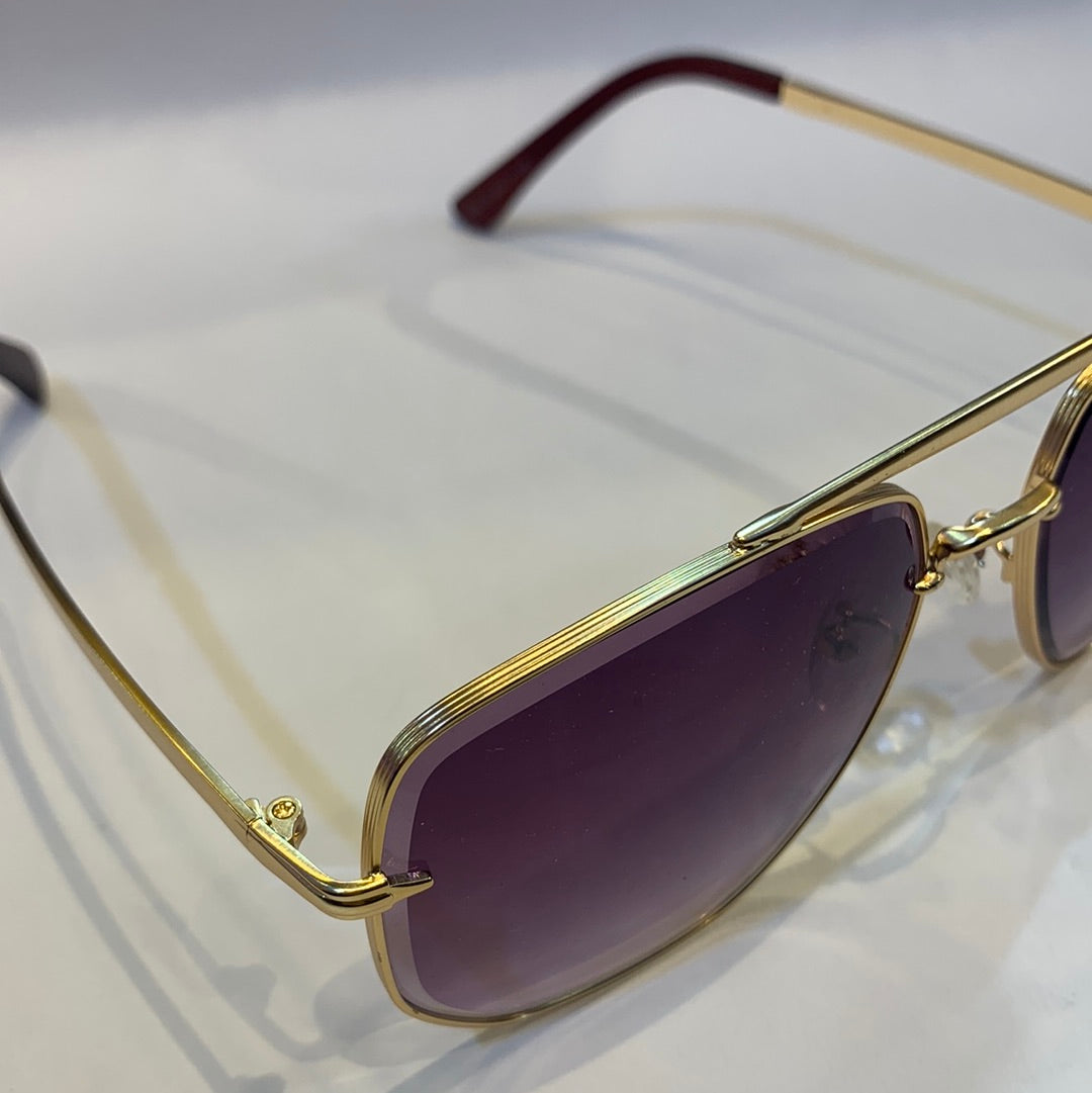 VAD Gold Frame Purple Shade Sunglass 1890 C2 58 17-148