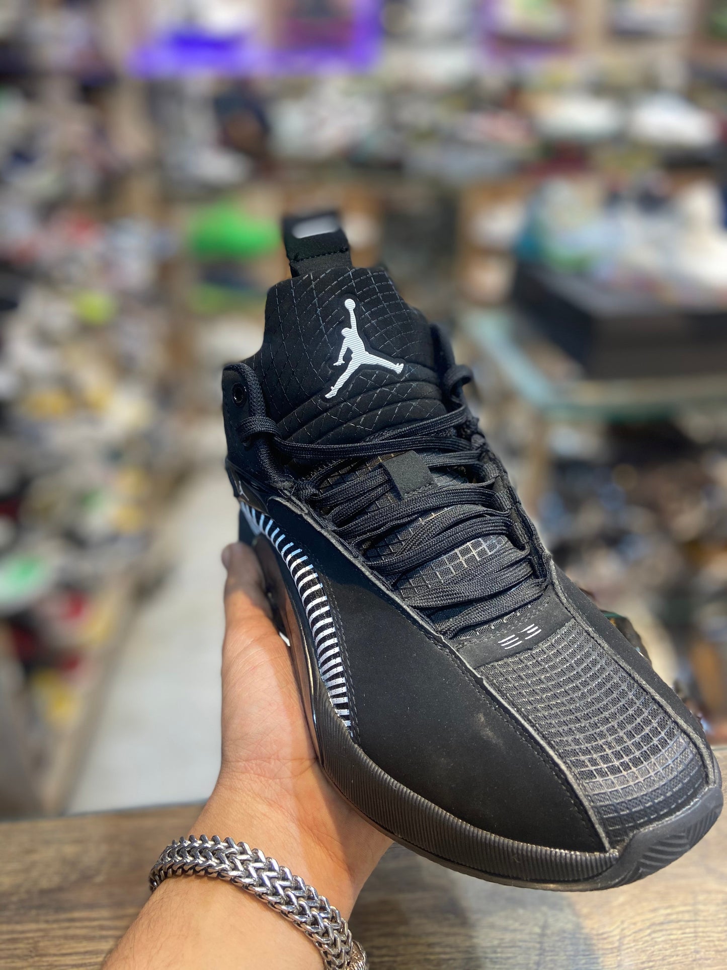 Jor Roj Black Colour White Long Ankle Basketball Sports Shoes Model 35 1492001