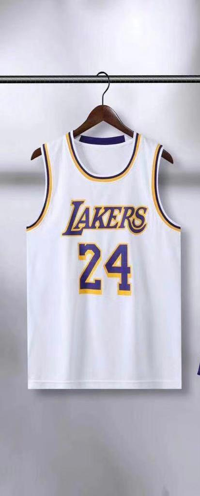 White Yellow Purple Colour Lakers 24 Jersey Imported Quality 110430