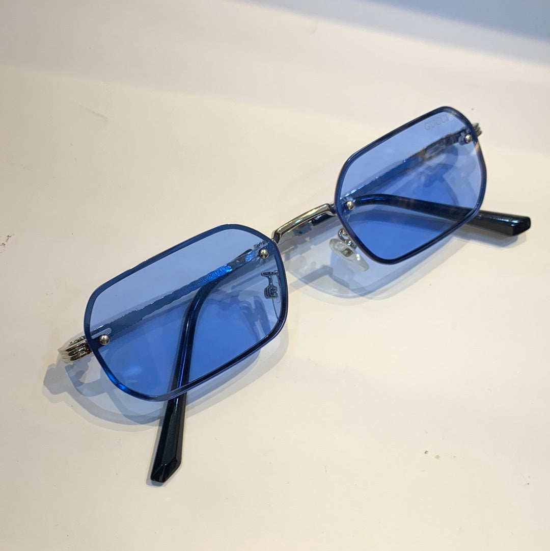 Cug Silver Black Frame Sky Blue Shade Unisex Sunglass WM2103 53 19 -142