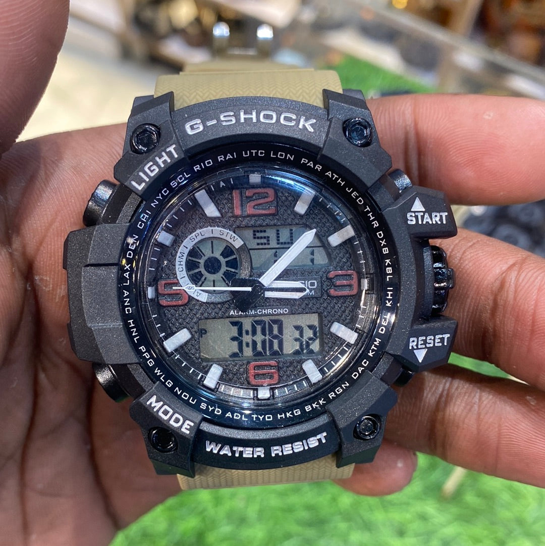 HSG Black Dial Khaki Strap Sport Watch with Original Box 500308