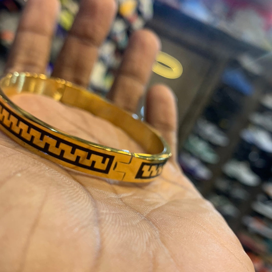 Gold Color with black Desi Premium Quality Kada Bracelet 502401